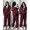 Damen Kapuzenpullover mit Reißverschluss Trainingsanzug Langarm Lockerer Hoodie + Jogginghose 2-teiliges Outfit Lässiges Sport- und Loungewear-Set