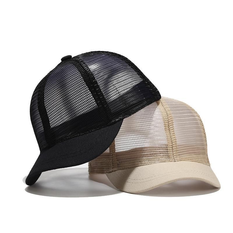 New Short Brim Baseball Cap Full Mesh Breathable Thin Peaked Cap for Men Women Skeleton Mesh Duck Tongue Cap Sunscreen Sun Hat