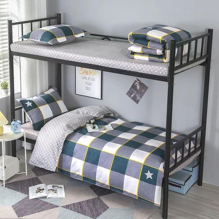 Plant Cashmere Student Dormitory Three-piece Bed Kit Single Double Household Bed Sheet Quilt Cover Popular