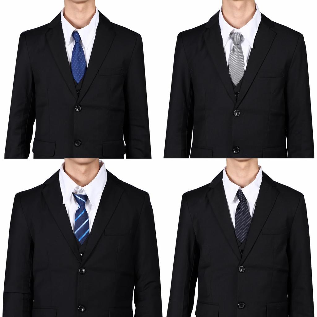 [GRANVEL] Ein-Klick-Krawatte, Krawatte ohne Binden, Business-Krawatten-Set, einfach zu tragen, für formelle Anlässe, Herren (Set von 4 C)