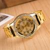 Fashion Trend Alloy Quartz Watch For Couples With Decorative Dial And Fold Clasp