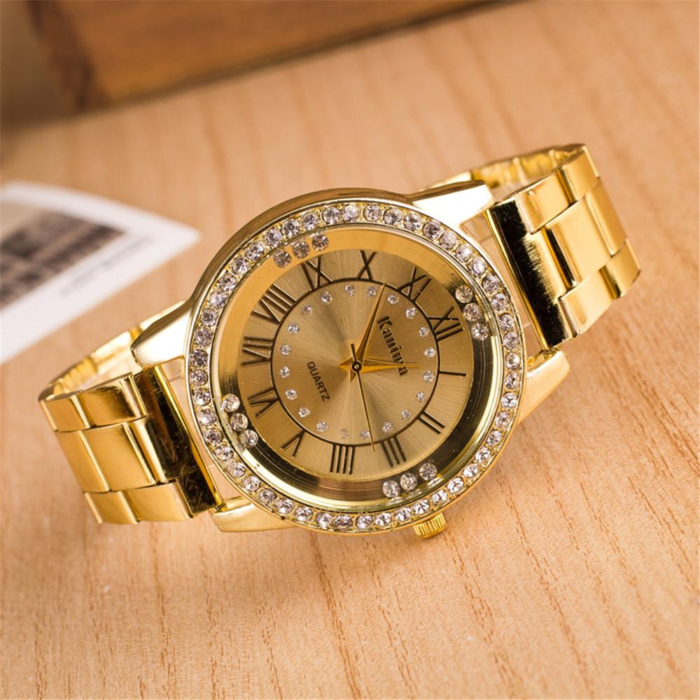 Fashion Trend Alloy Quartz Watch For Couples With Decorative Dial And Fold Clasp