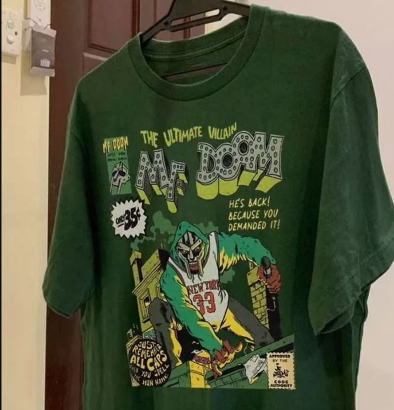 MF Doom Retro 90er Hip Hop Rap Tour Waldgrünes T-Shirt Doom Unisex Shirt Baumwolle Oversize Große Größe