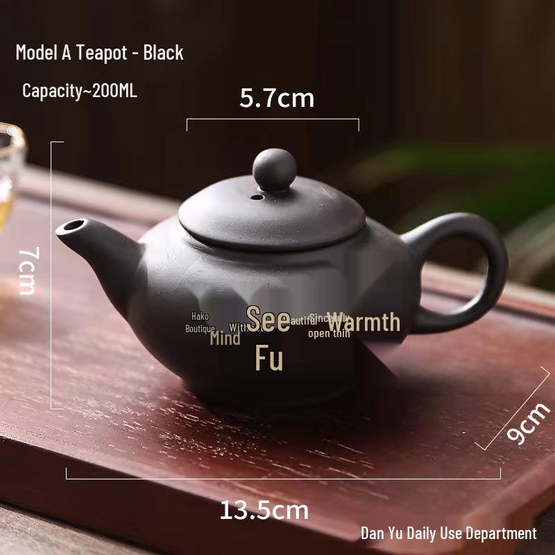 Handmade Zhu Ni Ore Teapot with Ball Hole Ceramic Filter - Small Gongfu Tea Set