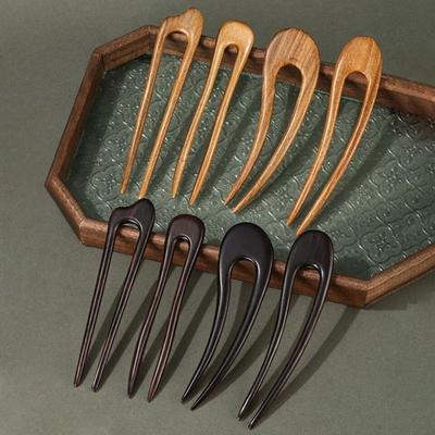 Wooden Hair Forks Hairpin Women Hair Bun Simple Chinese Hair Sticks