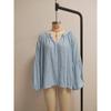 Women Casual Loose Bohemian Style V Neck 3 4 Sleeve Lantern Sleeve Shirt