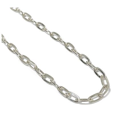 SILBER925 Flache Azuki-Kette, 3 mm Breit, 40 cm - 55 cm Lang Halskette, Azuki-Kette, Silber, Hohe Helligkeit, Hohe Qualität, Reflektierende Oberfläche, Glänzend,