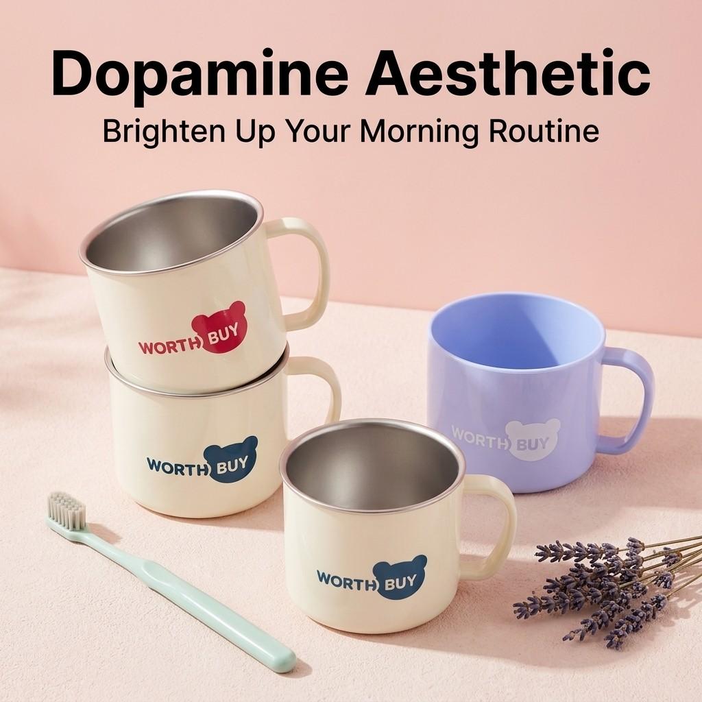316 Stainless Steel Bathroom Tumbler Toothbrush Cup Portable Anti-Scald Drinking Mug Detachable Dishwasher Safe Home Accessories