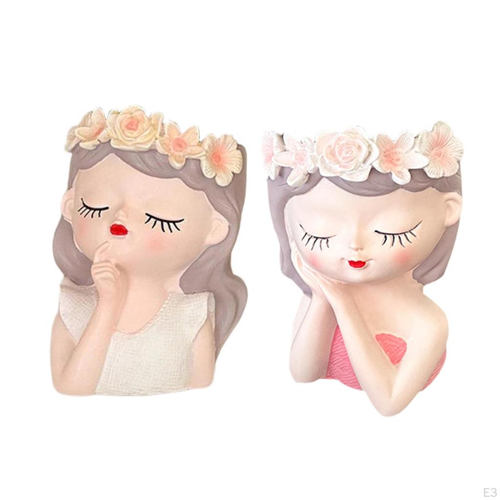 Fairy Head Flower Pot Creative Holder for Photos in Garden Or Party Settings