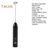 Handheld Milk Frother Wand for Coffee Electric Egg Beater Triple Speed Adjustment Rechargeable Drink Mixer for Home Baking Whisking Cream Frothing