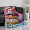 P-Pink Donut Blanket Soft Throw Blanket for Home Bedroom Bed Sofa Picnic Travel Office Rest Cover Blanket Gift