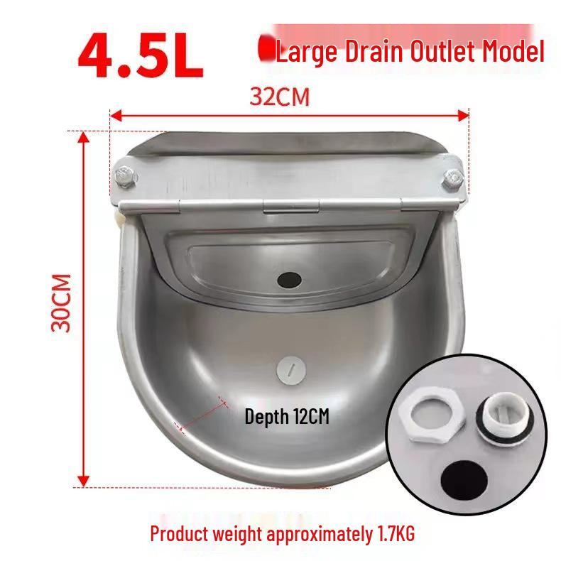 Bebedouro Automático de Boia de Aço Inoxidável para Gado, Ovelhas, Porcos, Cães, Cavalos e Mulas