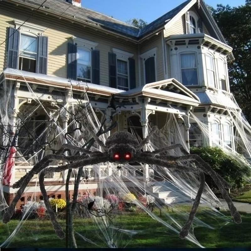 Halloween Decoration Prop Spider Horror Halloween Decoration Party Prop Outdoor Giant Spider Decoration 30-200cm Black Spider