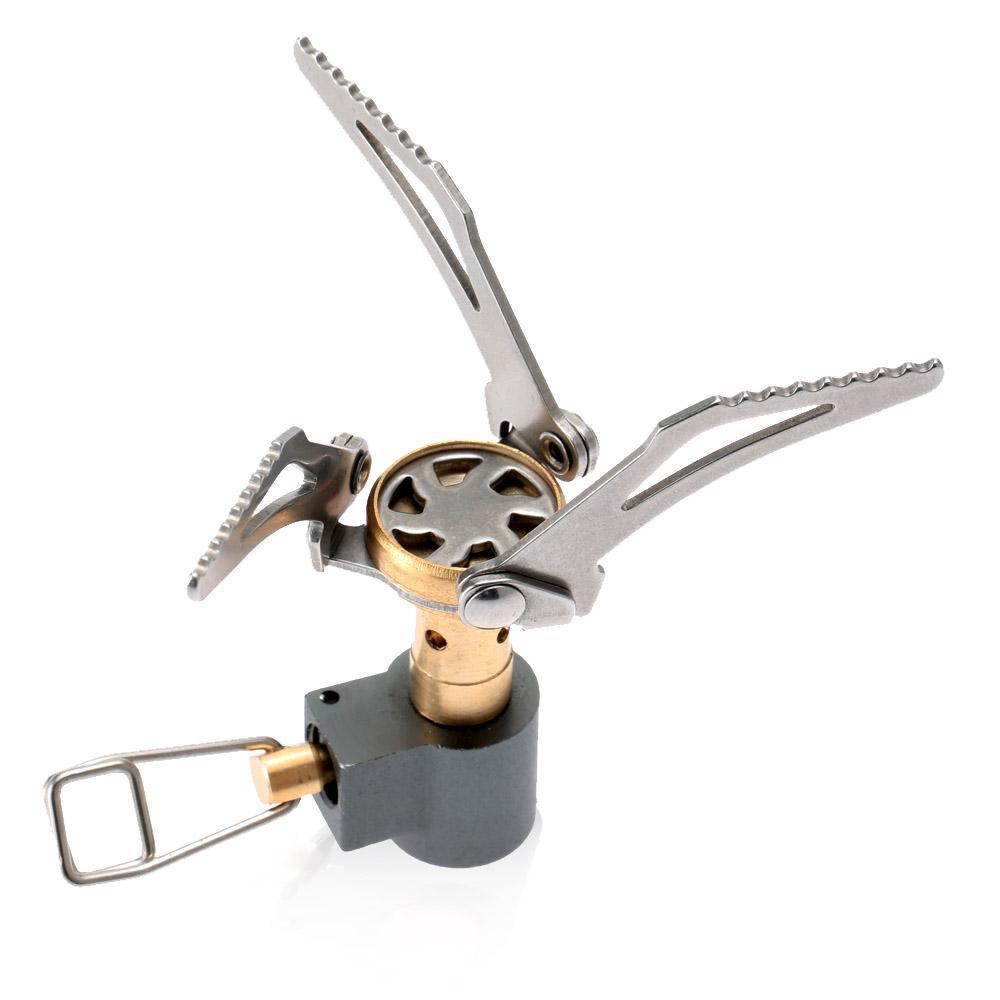 TOMSHOO 45g Superleichter Mini-Taschen-Outdoor-Kochbrenner Faltbarer Camping-Gaskocher 3000W