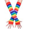 1 Set Over Knee Rainbow Thigh High Socks Gloves Set Cosplay Accessories Arm Leg Warmers for Girls
