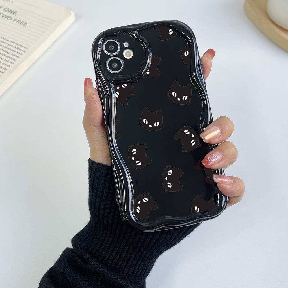 LZ8 Cartoon Cat Cute Art Clear Soft Wave Phone Cases for iPhone 15 13 Pro Max 12 Mini 14 8 Plus XS Max XR 6 Protection Back Cover