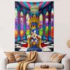 "Blue Character King On Royal Throne" Patterned Tapestry Home Decor, Suitable for Bedroom and Living Room, Gift