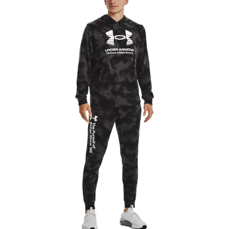 Under Armour Logo Print Camo Hoodie Men Tops Black 1377185-001