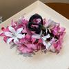 Exquisite Acrylic Flower Hair Claw Colorful Cloth Large Shark Clip Korean Style Headdress Hair Crab Clip Party