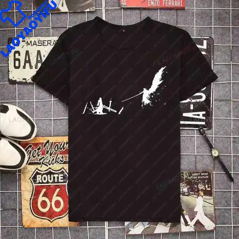 Cloud Strife Final Fantasy T Shirt Black Cloud Vii Ff7 Video Game Tops New Game Shirts Short Sleeve Unisex Graphic T Shirts