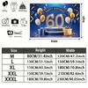 Gold 60th Balloon Birthday Backdrop 1pc - Celebration Decor