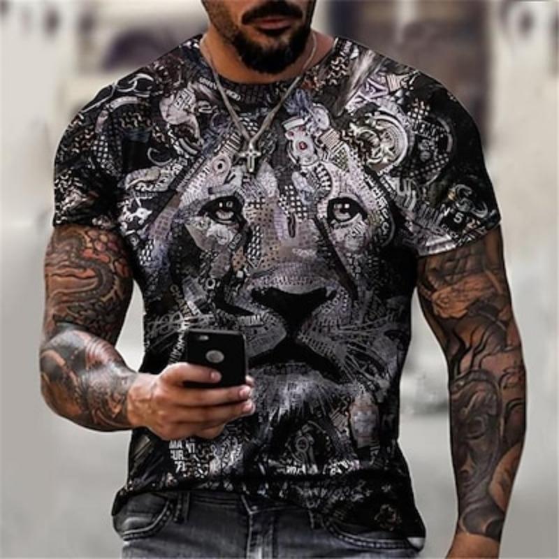 

Men s T-shirt 3D Printed Captain Neck Shirt Designer Basic Slim Casual Daily Weekend Summer Clothing 5XL