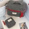1/3pcs Classic Niche Quilted Heart Grid Makeup Bag Korean Style Portable Large Capacity Storage Toiletry Bag For Outing