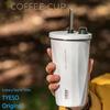 TYESO Stainless Steel Insulated Coffee Cup & Water Bottle - Ice Buster, Large Capacity, with Straw for Car