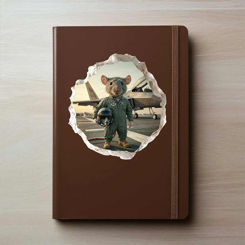6 Pieces Military Service Mouse Hole Wall Sticker Bedroom Entrance Living Room Porch Home Decora Waterproof Decals M1562