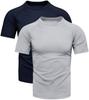 Men's Pack of 2 T-Shirts Navy Blue and Grey S