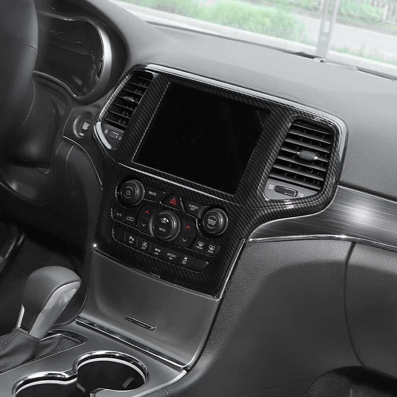 Klistermärken för mittkonsolens navigationsskydd för bilinteriör för Jeep Grand Cherokee 2019-2020 ABS Interiörtillbehör