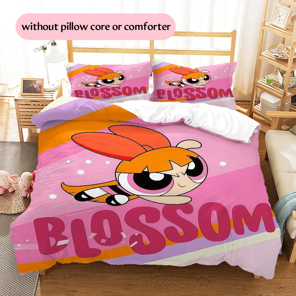 Powerpuff Girls Blossom Cute Duvet Cover & Pillowcases, Powerpuff Girls Fan Bedding, Ideal Gift.chl