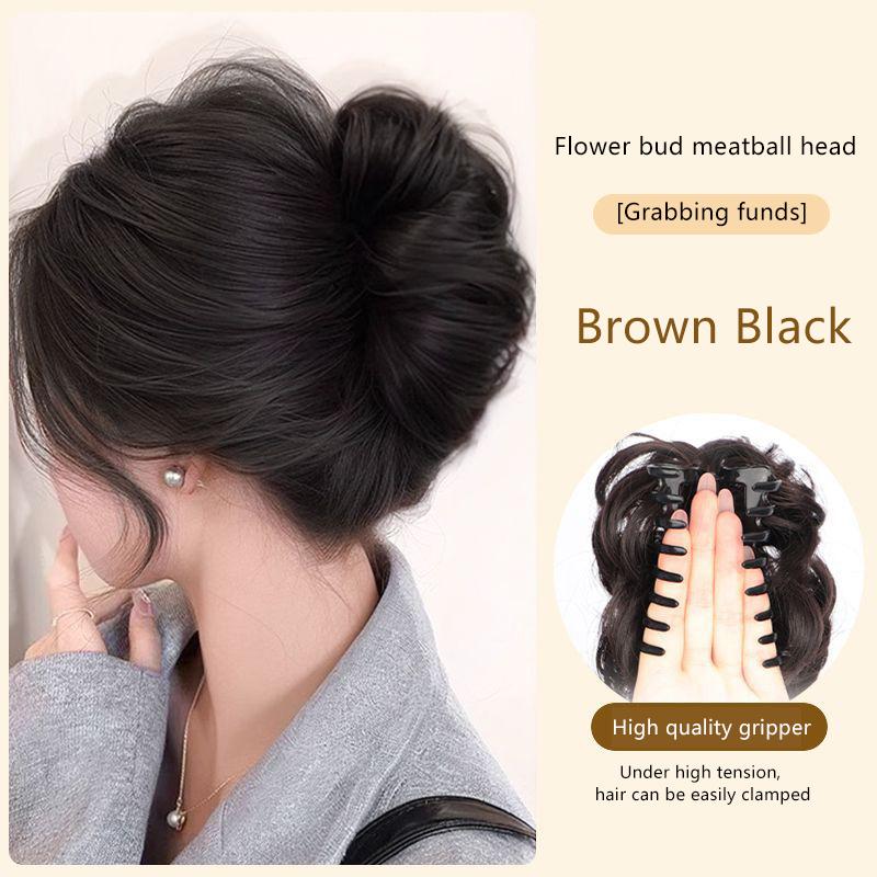 Women Synthetic Hair Bun Bud Wig Bag Claw Clip To Increase Hair Pony Tail Hair Piece Daily Party Lifelike Styling Tools