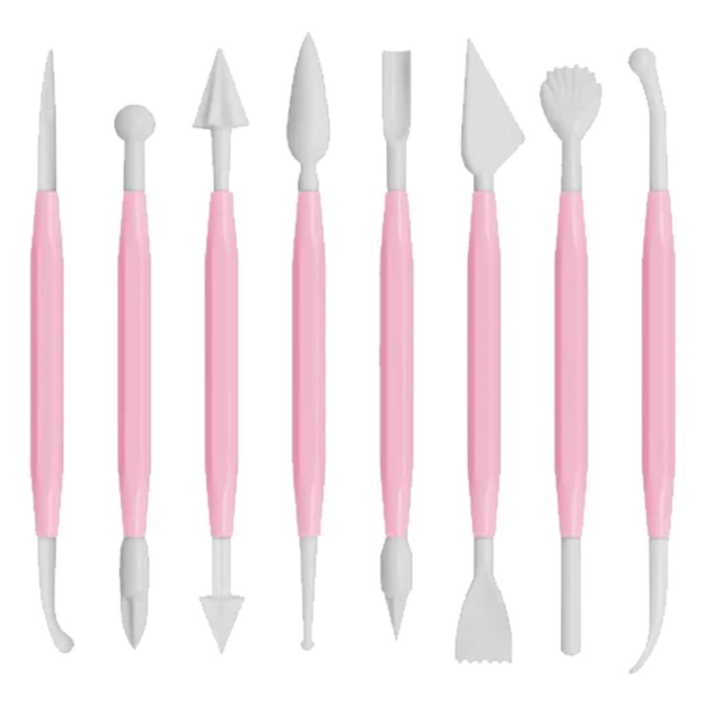 8Pcs Fondant Modeling Tools Safe Plastic Rich Style Detachable Head Cake Sculpting Tools for Home Kitchen DIY