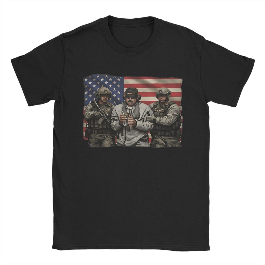 Men's T-Shirts Nicolas Maduro Wanted Vintage Pure Cotton Tees Short Sleeve  T Shirt Round Collar Clothes Classic
