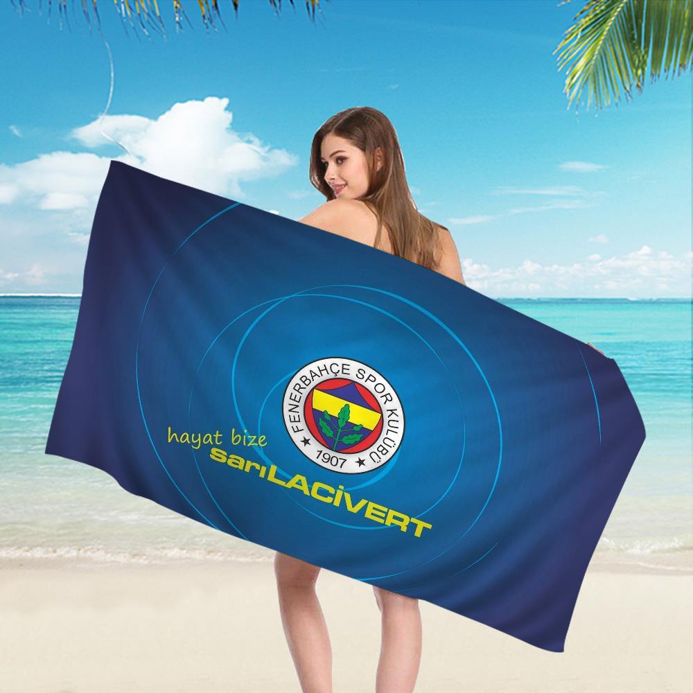 

F-Fenerbahce-Football-Fans Microfiber Beach Towel Absorbent Quick dry Soft Yoga Swimming Resort Mountain Climbing Towel W95*H135(CM)
