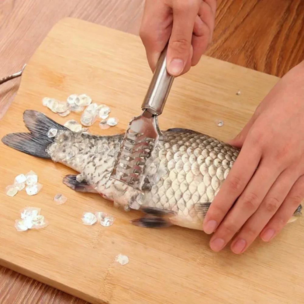 Fish Scale Planer Stainless Steel Scale Scraper Household Manual Scale Removal Tool Kitchen Killing Tool Fish Brush