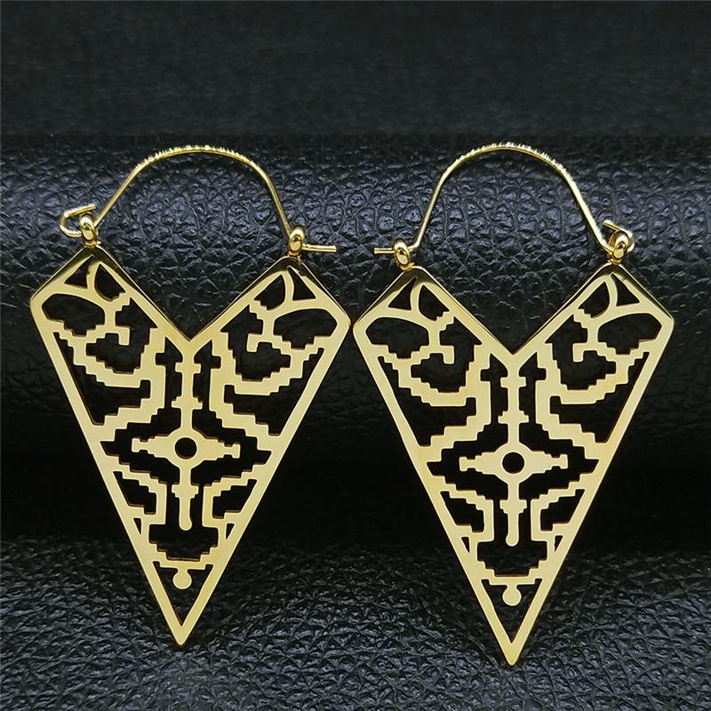 Trendy Yoga Lotus Flower Earrings Stainless Steel Gold Color Hoop Earrings for Women Jewelry boucles d'oreilles E9360S01