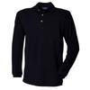 Henbury Mens Cotton Pique Long-Sleeved Polo Shirt