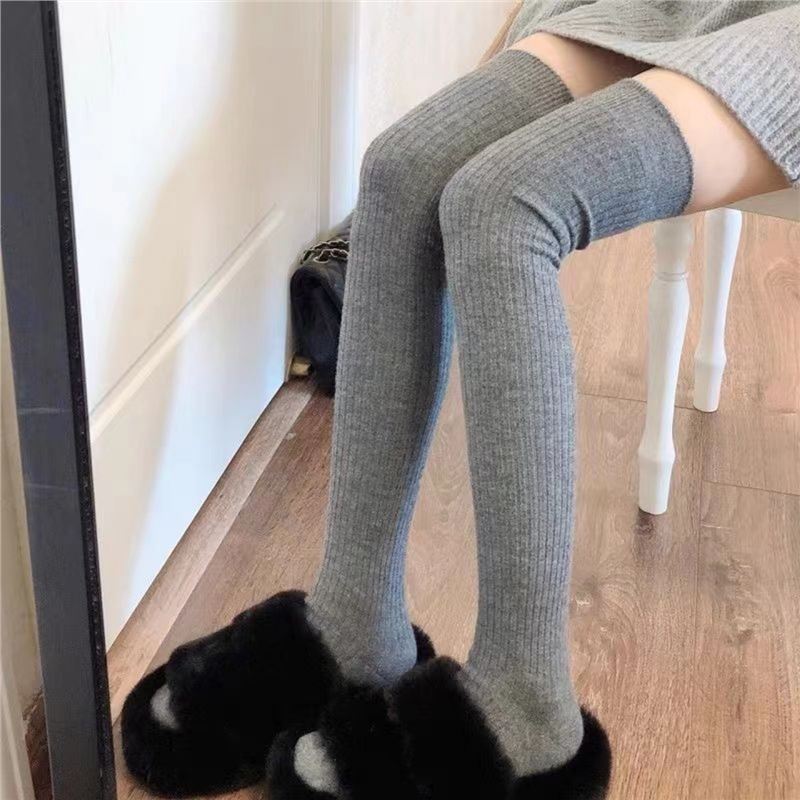 

Hot Sexy Black White Soild Color Long Socks Women Thigh High Socks Over The Knee Stockings Lolita Ladies Girls Warm Knee Socks One Size