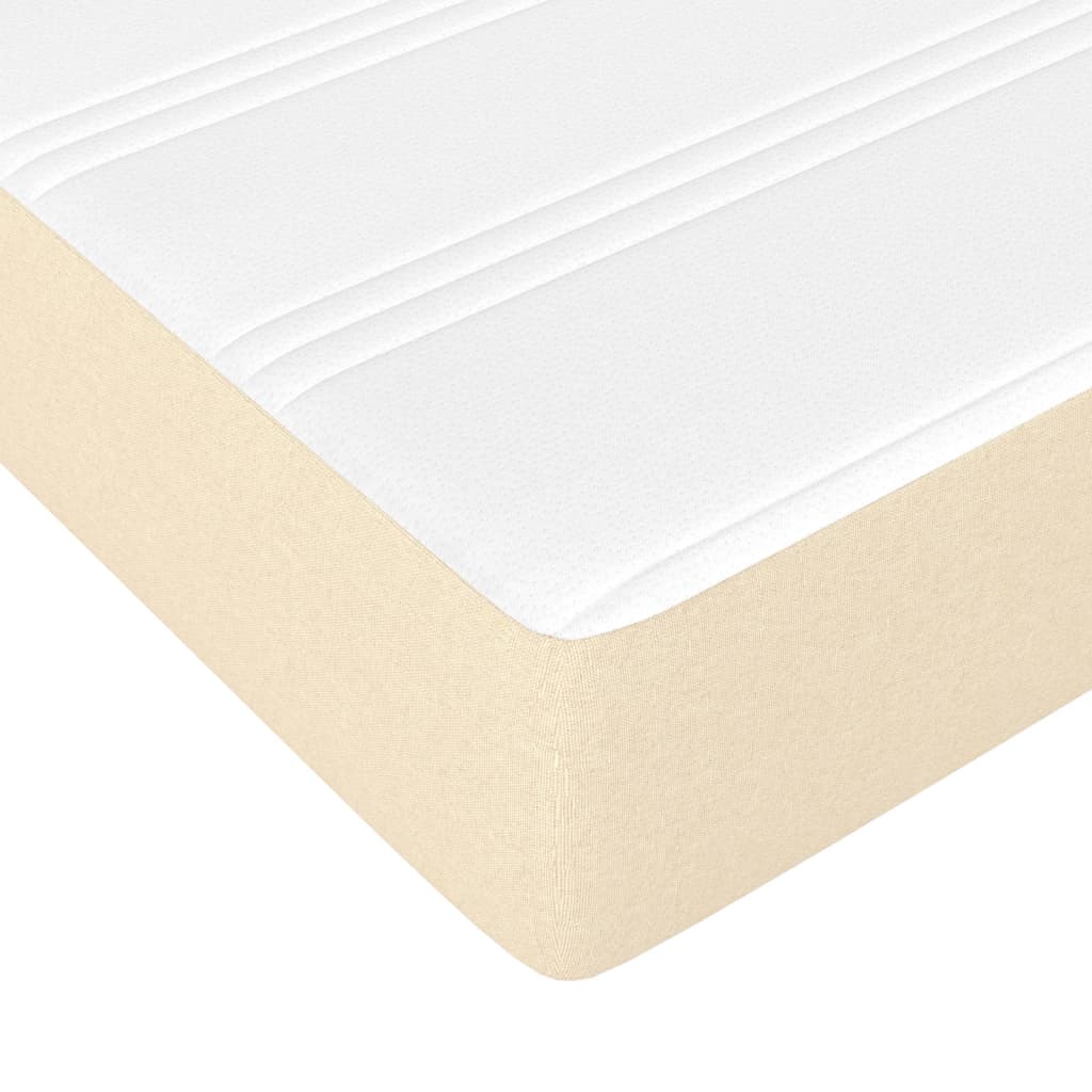 Vidaxl Continental Bed with Mattress, Cream, Fabric, 120X200 Cm