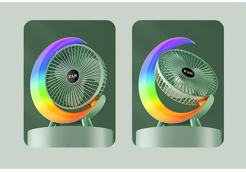 Rechargeable RGB Desktop Fan: High-Performance, Portable, for Home and Office Use