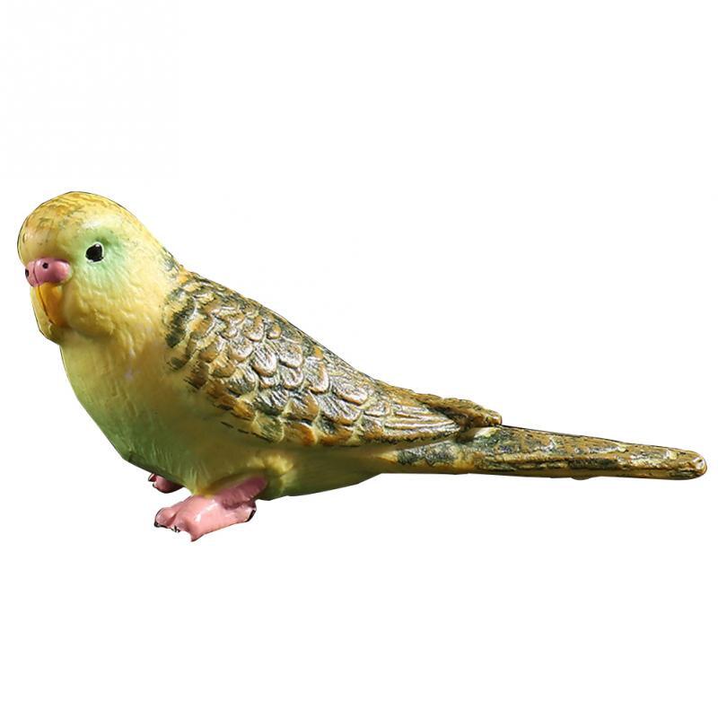 Simulation Mini Parrot Cute Bird Figurine Animal Home Decoration Miniature Garden Decoration
