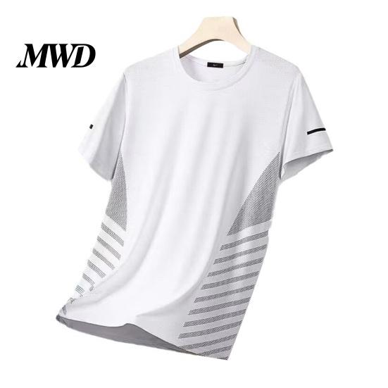 Atmungsaktives Herren Sportoberteil Schnelltrocknendes T-Shirt Athletisches Sommer-T-Shirt Lockerer Schnitt Lässig Outdoor Netz für Joggen Fitnessstudio Fitness Training Workouts XXL weiß