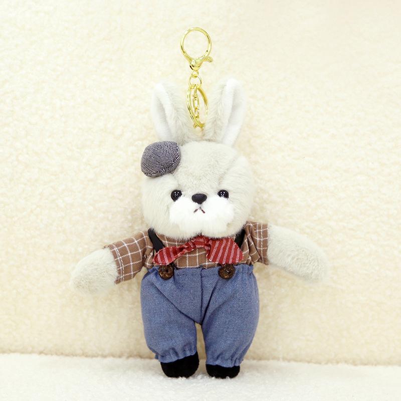

Lillian Rabbit Plush Toy Cute Rabbit Knitted Bib With Small Doll Wearing Skirt Little Princess Girl Doll Pendant