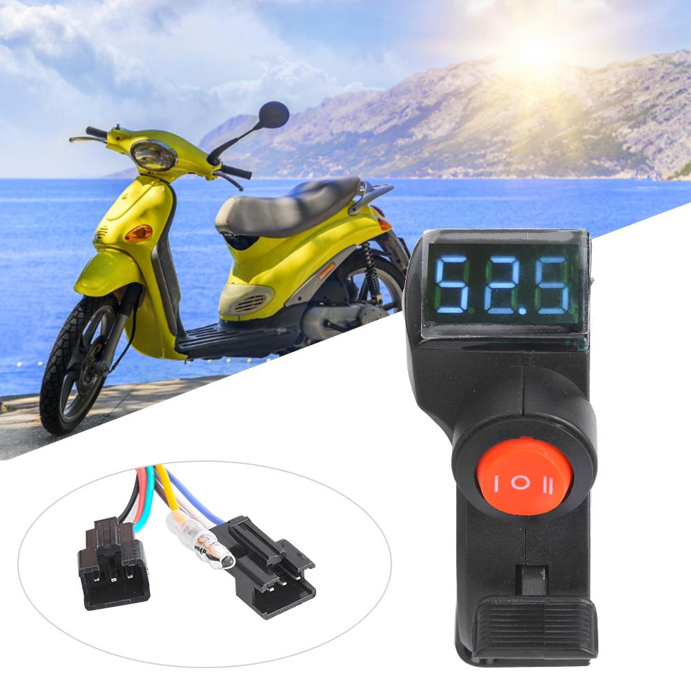 Electric Bike Thumb Throttle LCD Display Digital Battery Voltage Power Switch for Electric Vehicle