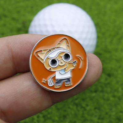 Enamel Cat Golf Ball Marker Magnetic Hat Clip Men Women Golfer Hats Pants Bags Visors Belts Metal Clip Golf Accessories Enthusiasts Gift