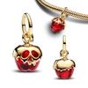 Gold Plated Skull Red Apple Charm 925 Silver Beads DIY Women Bracelet Jewelry Evil Queen Original Fit
