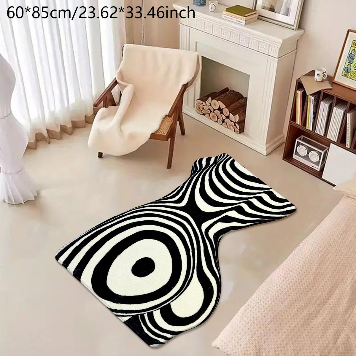 

VIKAMA Зебровый принт Сексуальный боди-арт Искусственный кашемир Мягкий и уютный ковер Прихожая Прихожая Напольный коврик Спальня Дверной проем Прикроватный плед 40X60CM(1.3X2FT