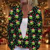 Women's Stylish Casual Long Sleeve Knit Cardigan with Button Front and Graphic Print